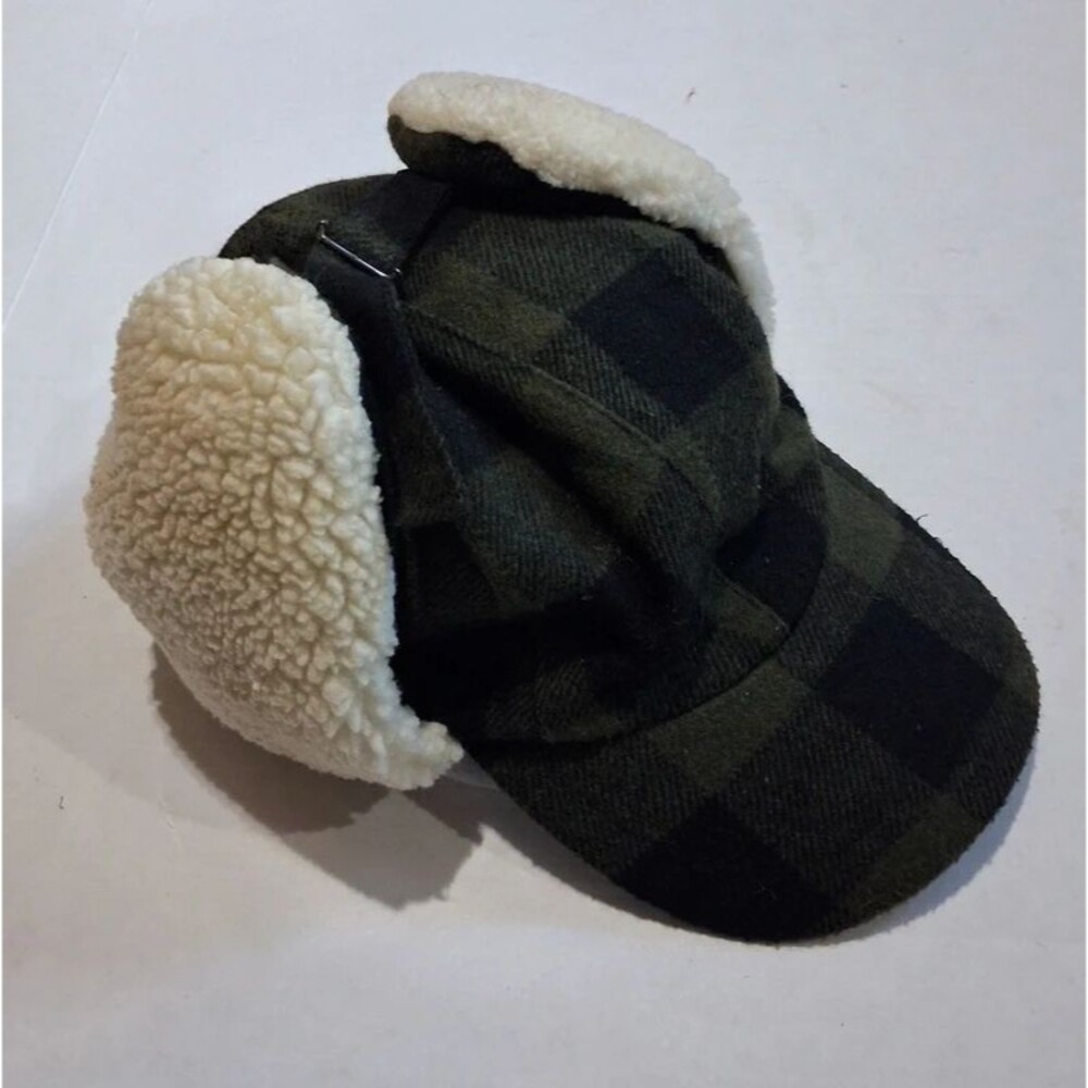 Nathaniel Cole by Crown Cap Men's Buffalo Plaid Trapper Hat Fleece Flaps Large